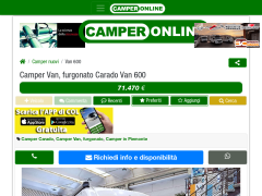 Camper Nuovo Van, furgonato Carado Van 600 2021 VR Camper Druento | CamperOnLine