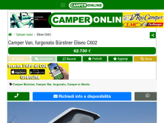 Camper Nuovo Van, furgonato Bürstner Eliseo C602 Linea 80 Campalto | CamperOnLine