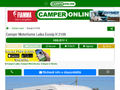 Camper Nuovo Motorhome Laika Ecovip H 2109 Linea 80 Campalto | CamperOnLine