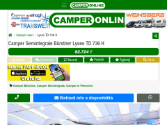 Camper Nuovo Semintegrale Bürstner Lyseo TD 736 H 2022 VR Camper Druento | CamperOnLine