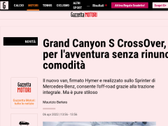 Grand Canyon S CrossOver, il camper per l'avventura