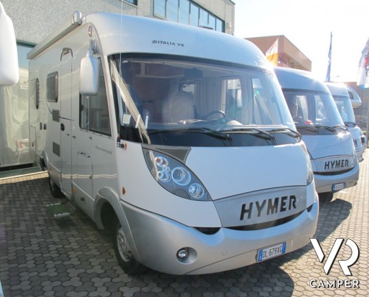 Hymer B 514 CL: motorhome hymer usato con letto basso matrimoniale posteriore e portamoto originale estraibile, molto ben accessoriato.