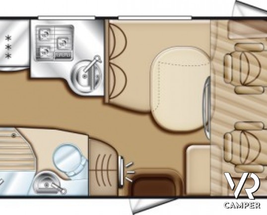 Hymer B 514: camper nuovo hymer motorhome con letto matrimoniale in coda e basculante sopra cabina. 4 posti omologati e un prezzo speciale.