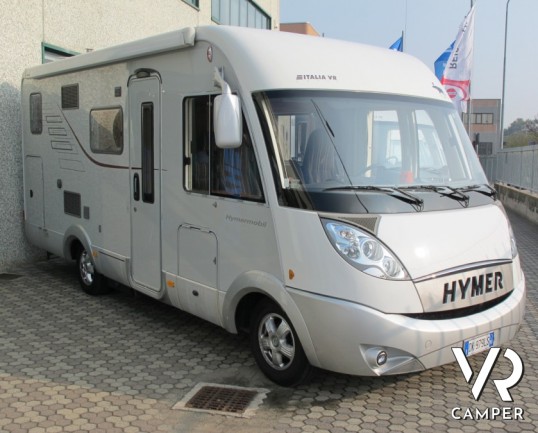 Hymer B 524 SL: camper motorhome Hymer usato con letto singolo posteriore e doppio pavimento AL-KO con gavoni passanti