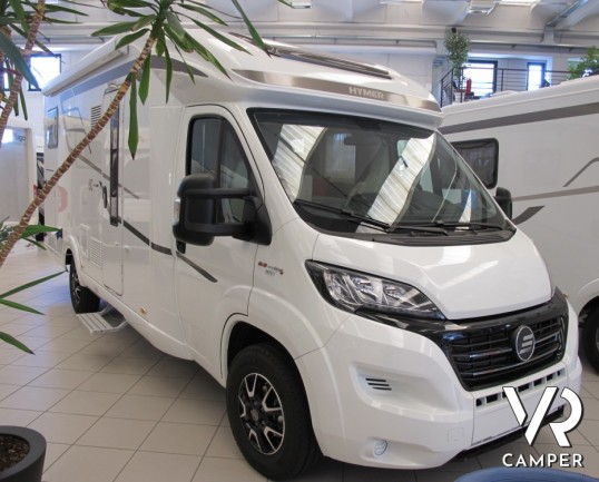 Hymer Tramp 578 GL: camper semintegrale nuovo Hymer sotto i 7 metri con letti gemelli posteriori e garage, 4 posti omologati.