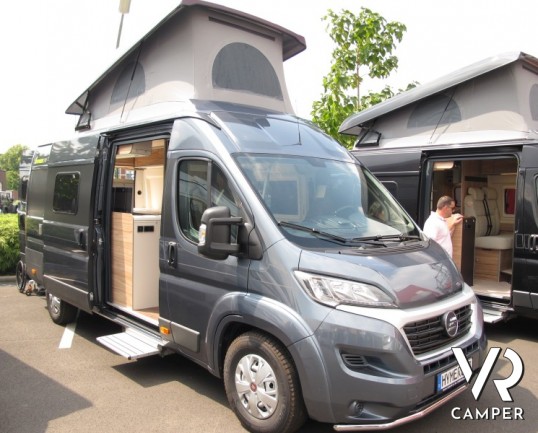 HymerCar Grand Canyon: camper puro attrezzato per le vacanze con letto matrimoniale posteriore e frigorifero grande