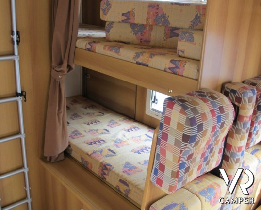 Mirage Alaska 6 VV: camper mansardato usato con letti a castello posteriori, 6 posti letto e 6 omologati, ottimo per la famiglia alla prima esperienza