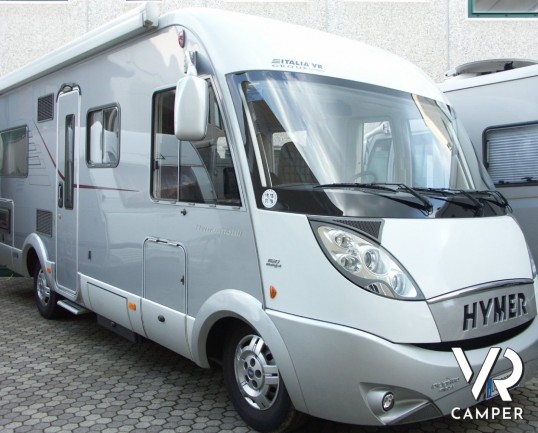 Hymer B 654 SL: Motorhome della casa tedesca Hymer. top di gamma con telaio AL-KO ribassato e doppio pavimento passante.