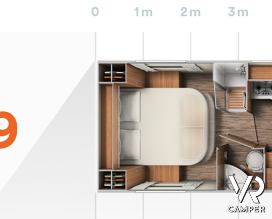Carado T 449: camper nuovo semintegrale con letto nautico posteriore, dinette a L anteriore, bagno e doccia separati e ampio garage