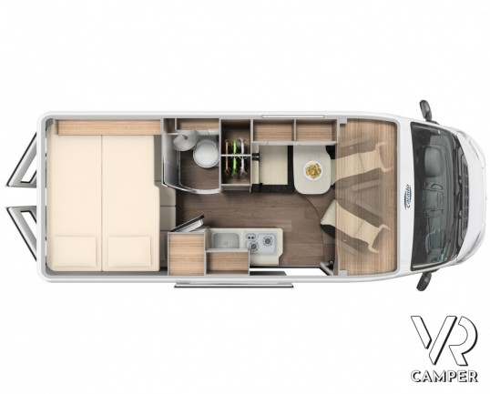 Carado CV 601: Letti a castello posteriori, con 4 posti letto, Pacchetto Style e Pacchetto Base. Su Fiat Ducato 140 CV. In vendita da VR Camper a Torino.