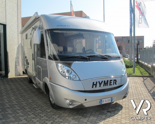 Hymer B 614 SL - camper usato motorhome su potente meccanica Fiat Ducato, 4 posti letto, frigorifero grande, letto basculante, dotato di veranda