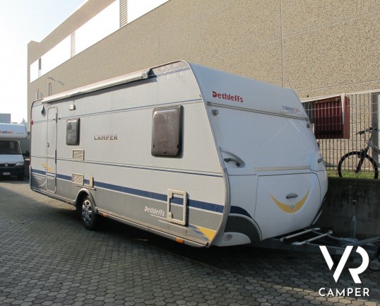 Dethleffs 540 SK - caravan roulotte con 6 posti letto, dotata di portabici, veranda e tendalino, moover. Adatta ai viaggi con tutta la famiglia