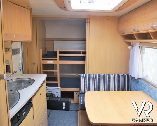 Dethleffs 540 SK - caravan roulotte con 6 posti letto, dotata di portabici, veranda e tendalino, moover. Adatta ai viaggi con tutta la famiglia