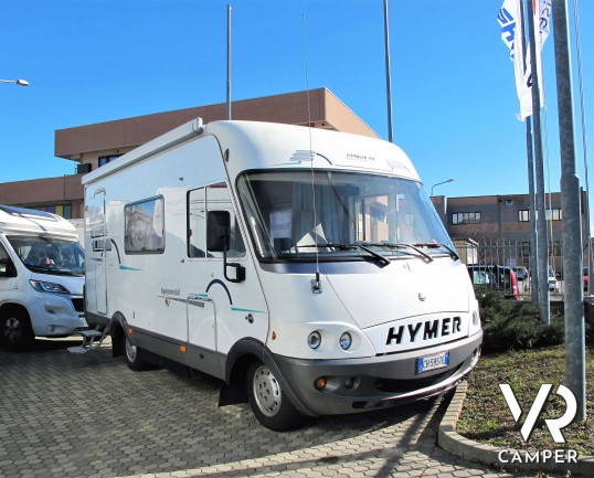 Hymer B 544: camper usato motorhome su Ducato 127 CV, dotato di veranda, portabici, climatizzatore, 2° serbatoio acqua. In visione alla sede Italia VR