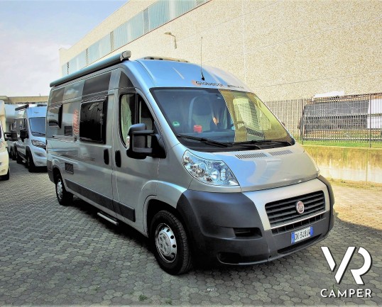 Possl Globecar: camper usato furgonato 4 posti omologati, dotato di veranda, condizionatore, portabici. Su Fiat Ducato 148 CV. In vendita da Italia VR