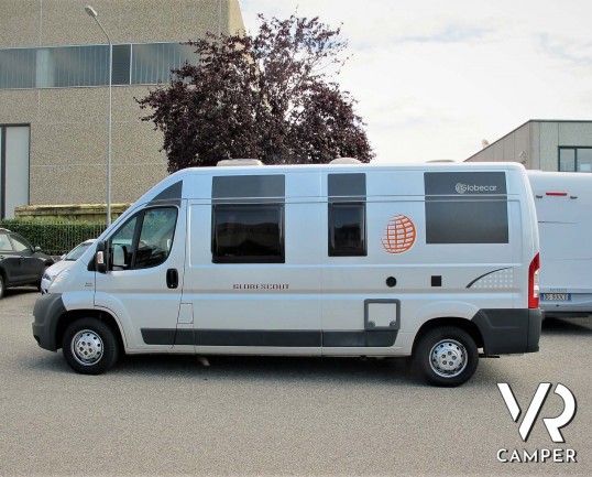 Possl Globecar: camper usato furgonato 4 posti omologati, dotato di veranda, condizionatore, portabici. Su Fiat Ducato 148 CV. In vendita da Italia VR