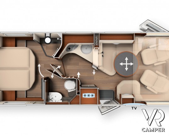 Carthago Chic e-line I 51 QB: camper nuovo motorhome modello 2021, 4 posti letto. Su Fiat Ducato 178 CV con cambio automatico, telaio ribassato AL-KO.