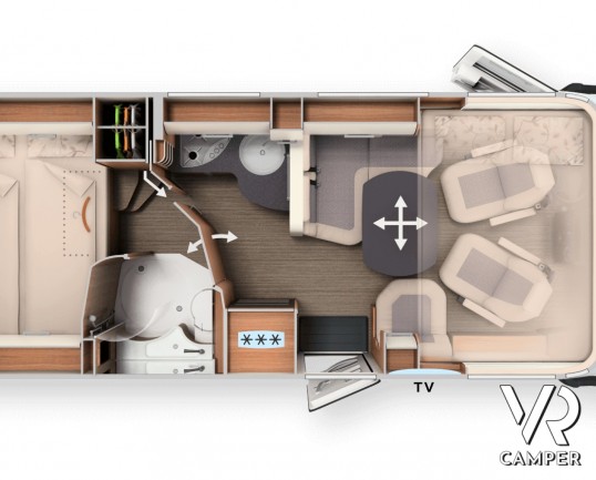 Carthago C-Tourer I 142 - camper nuovo motorhome con letto matrimoniale. In esposizione durante il Porte Aperte 9-10-11 Ottobre 2020 da Italia VR