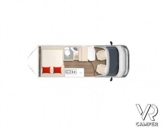 Burstner Campeo C 600 - Furgonato Blu Lago con tetto sollevabile