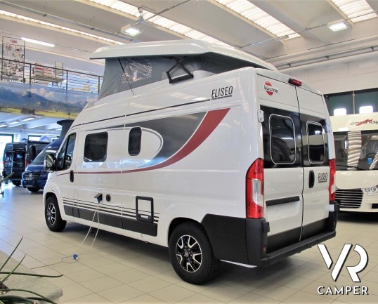 Burstner Eliseo C 600 - camper furgonato nuovo con letto sul tetto, accessoriato con pacchetto Eliseo + Eliseo Select. Telaio 3500 kg. Su Fiat Ducato