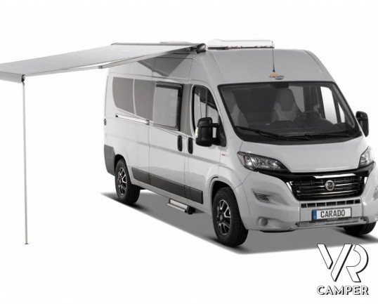 Carado Van 600 "Clever Edition": camper furgonato nuovo 3 posti, con letto matrimoniale e letto aggiuntivo, colore grigio alluminio, su Fiat Ducato 14