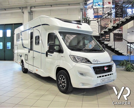 Burstner Delfin IT 726 G: camper nuovo semintegrale con letti gemelli e basculante, dinette trasformabile in letto. Dotato di Skyroof e Comfort Pack. 140 CV. Italia VR vendita camper Piemonte