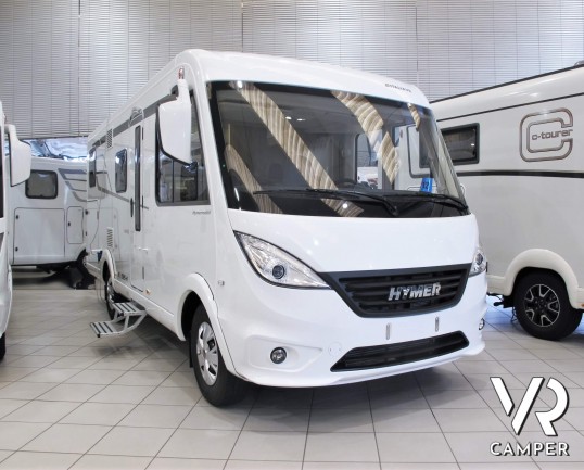 Hymer Exsis-I 474: motorhome usato compatto con letti gemelli posteriori e ampio garage per la moto. In vendita da VR Camper a Torino - Druento.