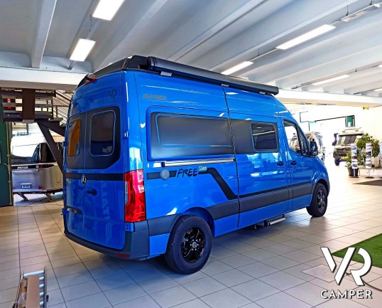 Hymer Van Free 600 S - camper furgonato nuovo su base Mercedes-Benz Sprinter, 170 CV. Dotato di tetto sollevabile e 4 posti letto. In visione da VR Camper