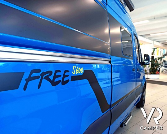 Hymer Van Free 600 S - camper furgonato nuovo su base Mercedes-Benz Sprinter, 170 CV. Dotato di tetto sollevabile e 4 posti letto. In visione da VR Camper