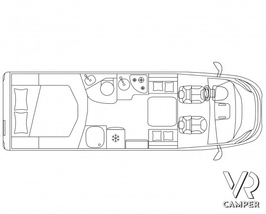 Laika Ecovip L 3412 DS - Semintegrale letto nautico