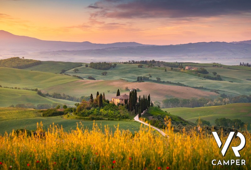 Panorama della Val d'Orcia, Toscana