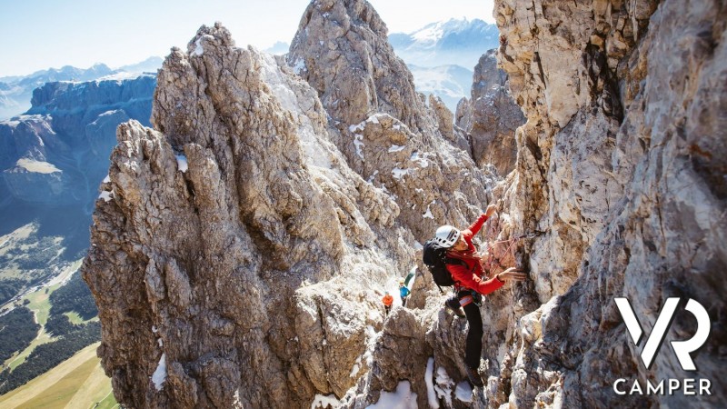 Arrampicata sulle Dolomiti della Val Gardena