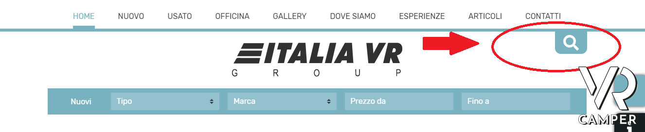 La nuova Ricerca Intelligente - Artificial Intelligence - sito VR Camper