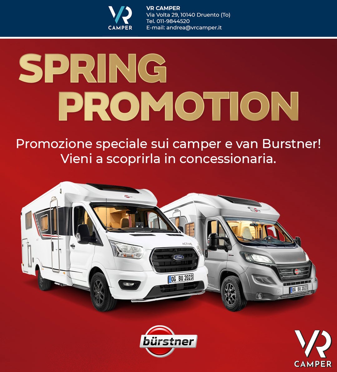 Promozione di primavera sui camper e van Burstner